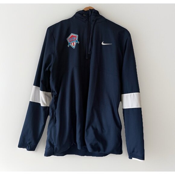 Nike Dri-Fit Jacket Men's Size XL Navy/White Ole Miss Soccer Collegiate Sporty - Picture 1 of 15